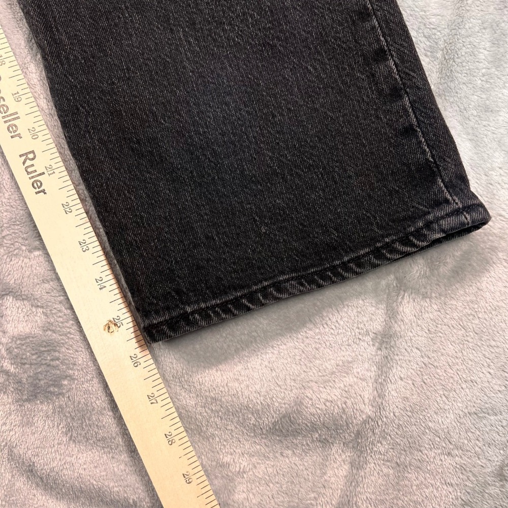 Levis Premium Ribcage Straight Ankle Jeans Womens 30 Super High Rise Black Denim - Picture 3 of 12